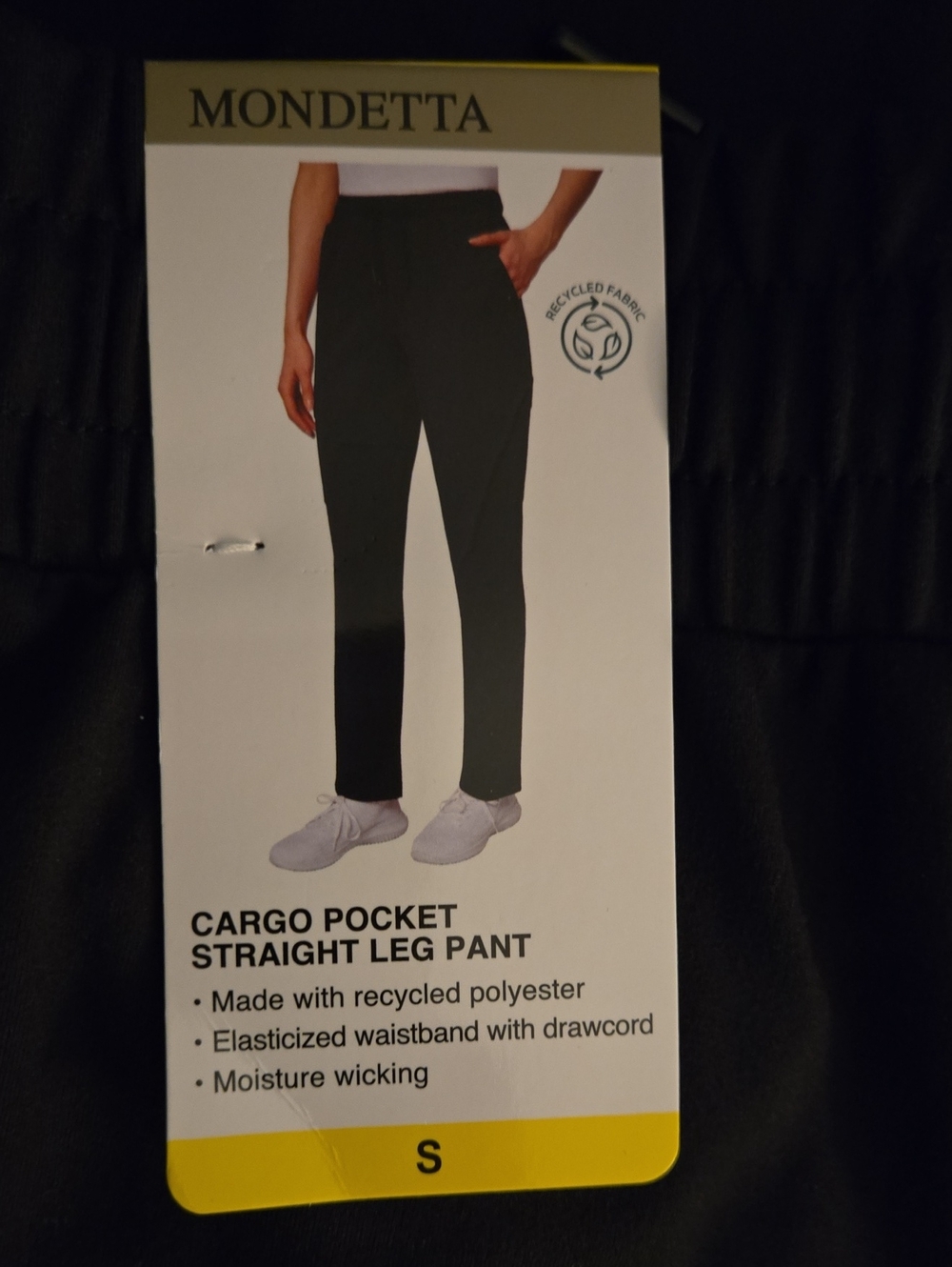 THREE PAIRS!! Mondetta Cargo Pocket Straight Leg Pant. Small. Black. New W Tags.